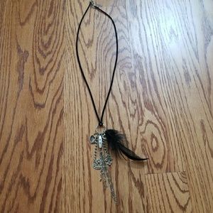 Black suede necklace